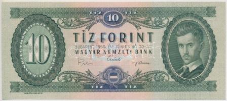 1969. 10Ft nyomdai papírránccal + 1969-1980. 50Ft (2x) + 1968-1984. 100Ft (2x) T:I,I-