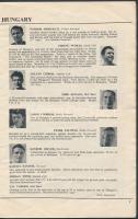 1953 London, Wembely Stadion, A magyar-angol 6:3-as meccs angol nyelvű programfüzete, életrajzi isme...