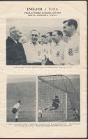 1953 London, Wembely Stadion, A magyar-angol 6:3-as meccs angol nyelvű programfüzete, életrajzi isme...