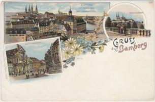 Bamberg, Michaelsberg, Martinskirche / church, floral litho (EK)