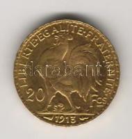 Franciaország 1913. 20Fr Au 6,4516g "Kakas" T:1/2