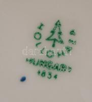 Hollóházi aranyozott, piros porcelán kávéscsésze csészealjjal, 2 db, hibátlan, jelzett