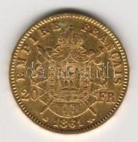 Franciaország 1861BB 20Fr "III.Napoleon" Au 6,4516g  T:2/3+