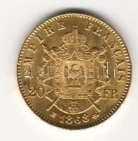 Franciaország 1868BB 20Fr "III.Napoleon" Au 6,4516g  T:2