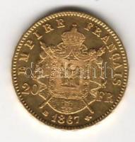 Franciaország 1867BB 20Fr "III.Napoleon" Au 6,4516g  T:1/2
