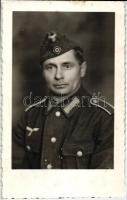 Military WWII, Luftwaffe man, photo (8 x 13 cm), Második Világháborús Luftwaffe pilóta (8 x 13 cm)