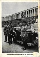 Hitler, Appell des Reichsarbeitsdienstes auf der Zeppelinwiese, Reichsparteitag Nürnberg, So. Stpl (Rb)
