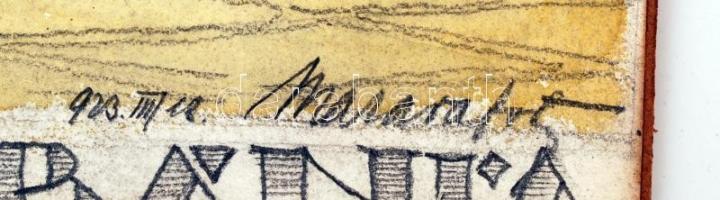 Olvashatatlan jelzéssel: Neogótikus templom. Vegyes technika, papír, 62×45 cm