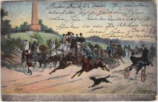 New York City, Central Park, Runaway scene, decorated, artist signed