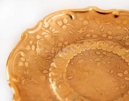 Aranyozott mokkás készlet, kézzel festett, jelzett (Horn A.), hibátlan