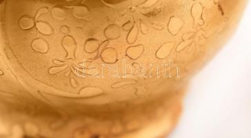 Aranyozott mokkás készlet, kézzel festett, jelzett (Horn A.), hibátlan