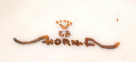 Aranyozott mokkás készlet, kézzel festett, jelzett (Horn A.), hibátlan