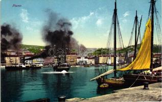 Fiume, Port. Purger & Co. Photochromiekarte No. 8109