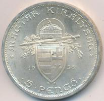 1938. 5P Ag "Szent István" T:2 Adamo P8.1