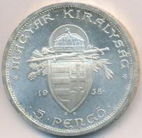 1938. 5P Ag "Szent István" T:2 Adamo P8.1