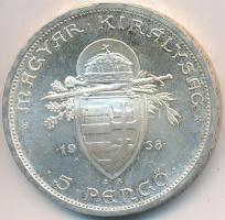 1938. 5P Ag "Szent István" T:2 Adamo P8.1