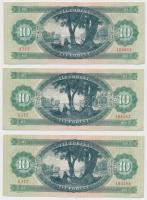 1975. 10Ft (3x) sorszámkövetők T:I,I-