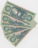 1962. 10Ft (4x) sorszámkövetők T:II szép papír