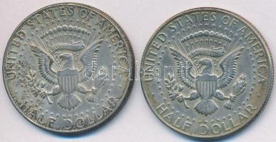 Amerikai Egyesült Államok 1967-1968. 1/2$ Ag "Kennedy" (2x) T:2 patina
USA 1967-1968. 1/2 ...