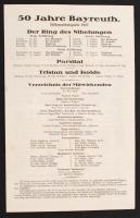 1927 "50 Jahre Bayreuth. Bühenenfestspiele 1927.", német nyelvű programfüzet