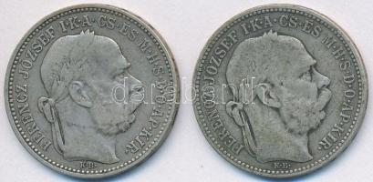 1893-1894. 1K Ag "Ferenc József" (2x) T:2-