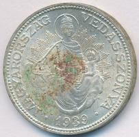 1939. 2P Ag "Madonna" T:2 patina Adamo P7