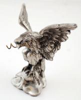 Figurális zsebóratartó, ón, jelzett, m:13 cm, h:20 cm/ Tin eagle pocket watch holder, signed