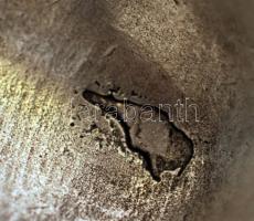 Figurális zsebóratartó, ón, jelzett, m:13 cm, h:20 cm/ Tin eagle pocket watch holder, signed