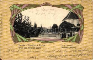 Varasdfürdő, Warasdin-Töplitz, Varazdinske-Toplice; Ulaz u setaliste / Promenade Eingang, Verlag Jacob Strauss; Art Nouveau litho (fa)