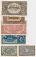 1920. 20f + 50f + 1K + 2K + 10K + 1923. 100K "Magyar Pénzjegynyomda Rt. Budapest" T:I-,II,...