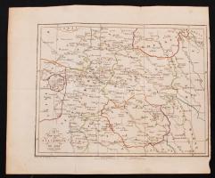 cca 1830 Franciaország a napóleoni háborúk idején(1814), 31x25 cm / cca 1830 "Carte Pour servir a la campagne de 1814", map of France, 31x25 cm