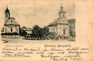 Szeged, Belvárosi templom tér, kiadja Traub B. és Társa (EK)