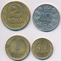 Jugoszlávia 1938. 50p Al-Br + 1D Al-Br + 2D Al-Br + 10D Ni T:1-,2 Yugoslavia 1938. 50 Para Al-Br + 1 Dinar Al-Br + 2 Dinara Al-Br + 10 Dinara Ni C:AU,XF