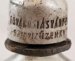 Cca 1930 Fővárosi Ásvány és Szikvízüzem K.V. t szódás üveg, jelzett, m:30 cm