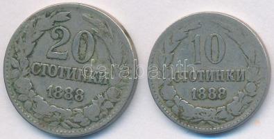 Bulgária 1888. 10s Cu-Ni + 20s Cu-Ni T:3 Bulgaria 1888. 10 Stotinki Cu-Ni + 20 Stotinki Cu-Ni C:F