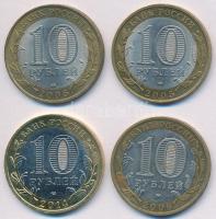 Oroszország 2005-2014. 10R Bi (4xklf) T:2,2- Russia 2005-2014. 10 Roubles Bi (4xdiff) C:XF,VF