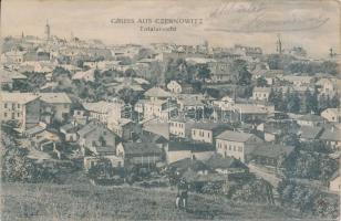 Chernivtsi, Czernowitz, Cernauti; view with the synagogue