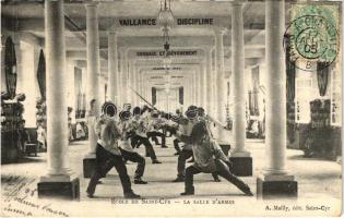 Ecole de Saint-Cyr - La Salle d'Armes / French fencing room interior (fa)