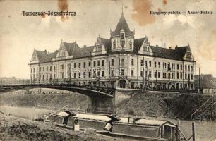 Temesvár, Józsefváros, Horgony palota, Kávéház, híd / palace, cafe, bridge (fl)