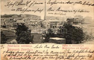 Felsőgalla, Szénbánya, gépház és szénosztályozó, kiadja Nobel Adolf (vágott / cut)