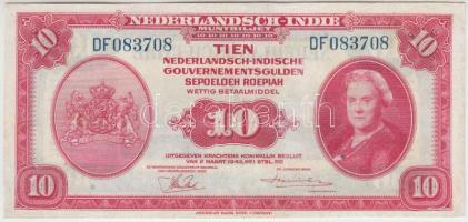 Holland Kelet-India 1943. 10G T:restaurált Netherlands East Indies 1943. 10 Gulden C:restored