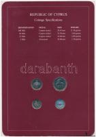 Ciprus 1982. 5M - 100M 4xklf db, forgalmi szett felbélyegzett kartonlapon T:1
Cyprus 1982. 5 Mils - ...