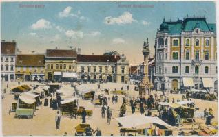 Szombathely, Horváth Boldizsár tér, piac, Drogéria gyógyszertár, Hungária szálló, Götzl József üzlete