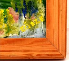 Eösze jelzéssel: Dombos vidék. Olaj, farost, keretben, 41×58 cm