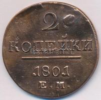 Orosz Birodalom 1801EM 2k Cu T:3 lyuktömött Russian Empire 1801EM 2 Kopeks Cu C:F plugged hole