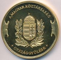 Bozó Gyula (1913-2004) DN "Magyar Köztársaság Országgyűlése" aranyozott fém emlékérem (42,5mm) T:2 (PP)