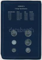 Jamaica 1979-1987. 1c - 50c 6xklf db, forgalmi szett felbélyegzett kartonlapon T:1
Jamaica 1979-1987...