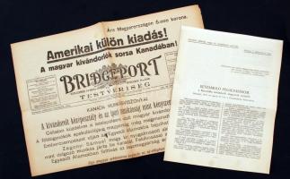 1926 Zágoni Sámuel magy kir. nyugalmazott alezredes: Beszámoló a kanadába kivándorló maygarok sorsáról. 8p.  + Bridgeport, a magyar kivándolókkal foglalkozó amerikai lap