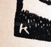 Kós Károly (1883-1977): Kolozsvár, színezett linómetszet, jelzett a metszeten, 9×9 cm