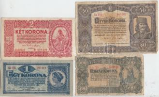 1920. 1K + 2K + 50K "Orell Füssli Zürich" + 100K "Orell Füssli Zürich" + 1000K "Orell Füssli Zürich" + 1923. 500K "Magyar Pénzjegynyomda Rt. Budapest" + 1943. 1000P T:III,III-